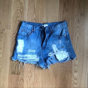 High waisted Jean shorts